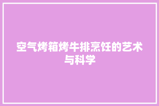 空气烤箱烤牛排烹饪的艺术与科学 家居维修