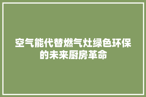 空气能代替燃气灶绿色环保的未来厨房革命 灯具安装
