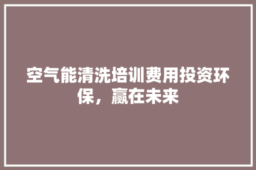 空气能清洗培训费用投资环保，赢在未来 灯具安装