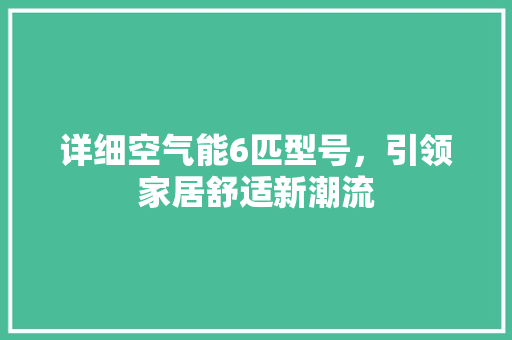 详细空气能6匹型号，引领家居舒适新潮流 家具修理