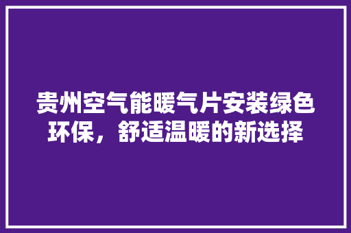 贵州空气能暖气片安装绿色环保，舒适温暖的新选择 冰箱