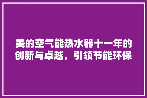 美的空气能热水器十一年的创新与卓越，引领节能环保新潮流 空调