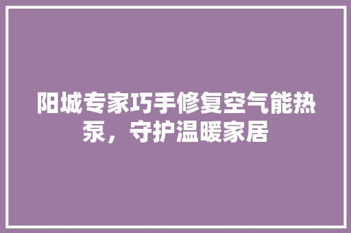 阳城专家巧手修复空气能热泵，守护温暖家居 水电维修