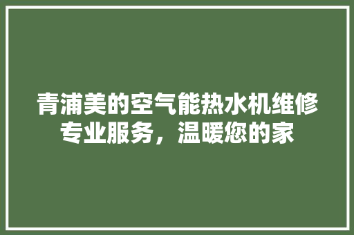 青浦美的空气能热水机维修专业服务，温暖您的家 冰箱