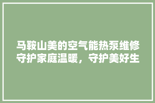 马鞍山美的空气能热泵维修守护家庭温暖，守护美好生活 家电维护