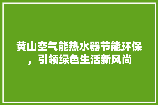 黄山空气能热水器节能环保，引领绿色生活新风尚 灯具安装
