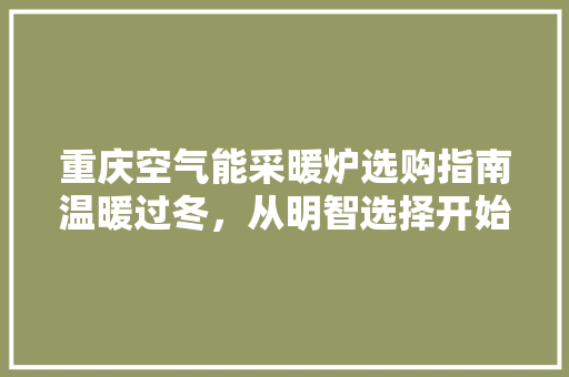 重庆空气能采暖炉选购指南温暖过冬，从明智选择开始 洗衣机