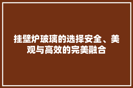 挂壁炉玻璃的选择安全、美观与高效的完美融合 洁具维修