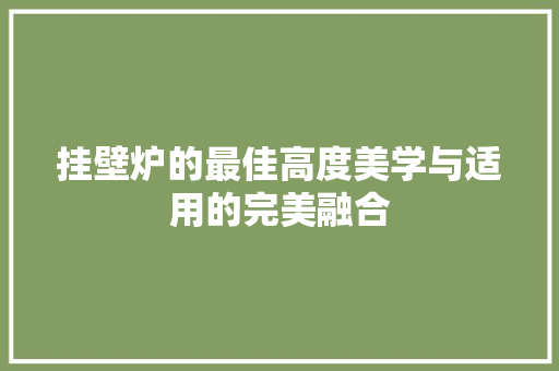 挂壁炉的最佳高度美学与适用的完美融合 旧房改造