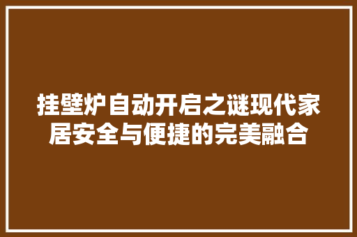 挂壁炉自动开启之谜现代家居安全与便捷的完美融合 局部翻新