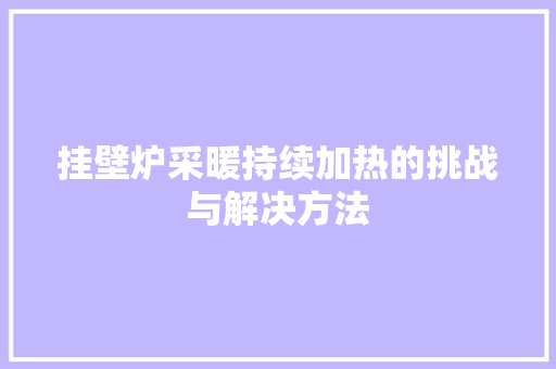 挂壁炉采暖持续加热的挑战与解决方法 家具修理