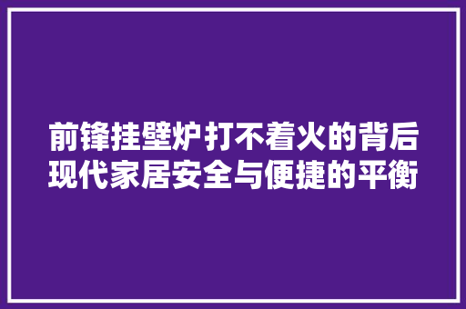 前锋挂壁炉打不着火的背后现代家居安全与便捷的平衡之路 洗衣机