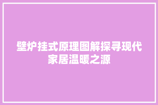 壁炉挂式原理图解探寻现代家居温暖之源 贴膜