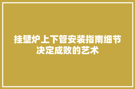 挂壁炉上下管安装指南细节决定成败的艺术 灯具安装