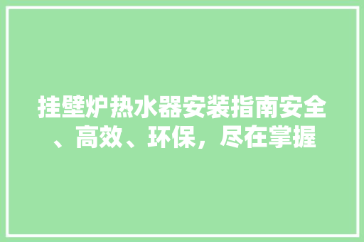 挂壁炉热水器安装指南安全、高效、环保，尽在掌握 家具修理