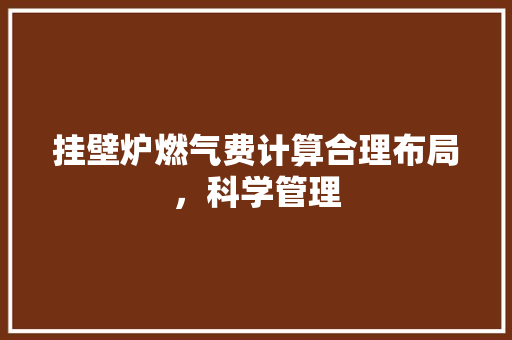 挂壁炉燃气费计算合理布局，科学管理 局部翻新