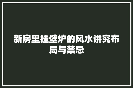 新房里挂壁炉的风水讲究布局与禁忌 洗衣机