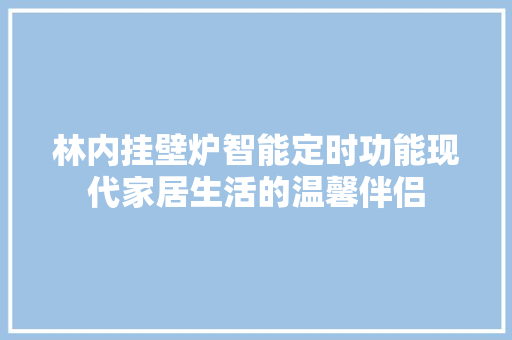 林内挂壁炉智能定时功能现代家居生活的温馨伴侣 洁具维修