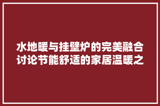 水地暖与挂壁炉的完美融合讨论节能舒适的家居温暖之路 贴膜