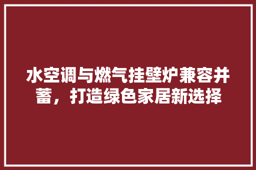 水空调与燃气挂壁炉兼容并蓄，打造绿色家居新选择 家电维护