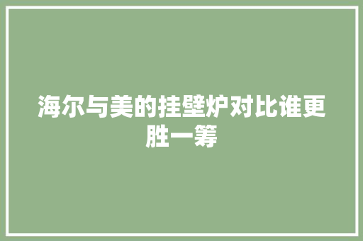 海尔与美的挂壁炉对比谁更胜一筹 洗衣机