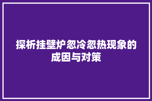 探析挂壁炉忽冷忽热现象的成因与对策 家居维修