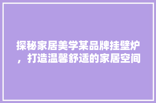 探秘家居美学某品牌挂壁炉，打造温馨舒适的家居空间 水电维修