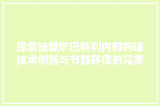 探索挂壁炉巴特利内部构造技术创新与节能环保的完美融合 旧房改造