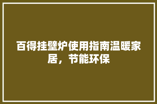 百得挂壁炉使用指南温暖家居，节能环保 洗衣机