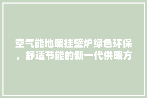 空气能地暖挂壁炉绿色环保，舒适节能的新一代供暖方式 冰箱