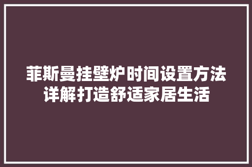菲斯曼挂壁炉时间设置方法详解打造舒适家居生活 热水器