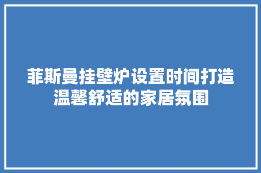 菲斯曼挂壁炉设置时间打造温馨舒适的家居氛围 家具修理