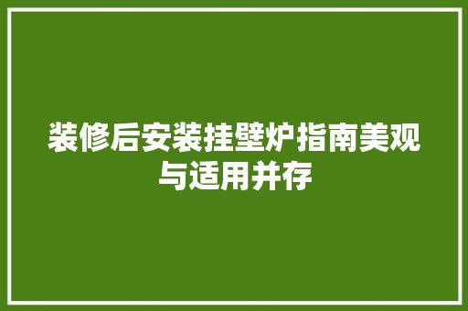 装修后安装挂壁炉指南美观与适用并存 局部翻新