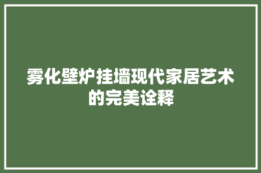 雾化壁炉挂墙现代家居艺术的完美诠释 灯具安装