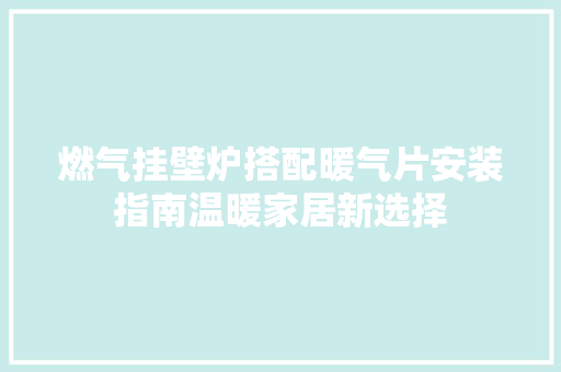 燃气挂壁炉搭配暖气片安装指南温暖家居新选择 水电维修