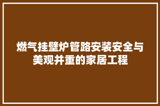 燃气挂壁炉管路安装安全与美观并重的家居工程 装修设计