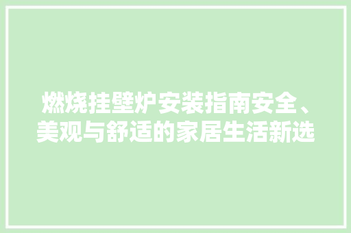 燃烧挂壁炉安装指南安全、美观与舒适的家居生活新选择 家具修理