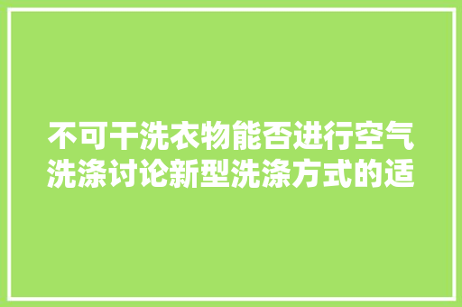 不可干洗衣物能否进行空气洗涤讨论新型洗涤方式的适用 冰箱