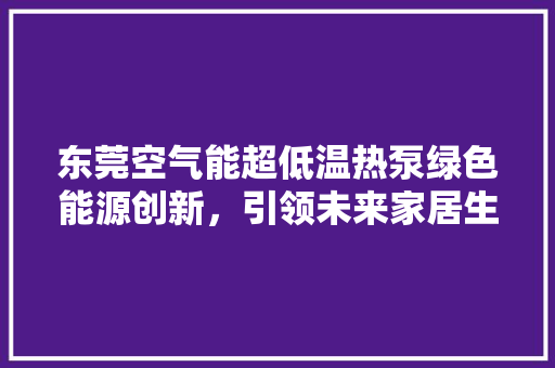 东莞空气能超低温热泵绿色能源创新，引领未来家居生活 翻新改色