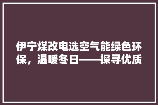 伊宁煤改电选空气能绿色环保，温暖冬日——探寻优质空气能品牌 家居维修
