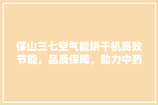 保山三七空气能烘干机高效节能，品质保障，助力中药材产业升级 灯具安装