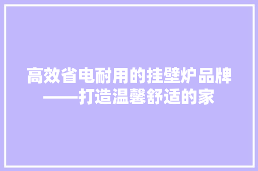 高效省电耐用的挂壁炉品牌——打造温馨舒适的家 局部翻新