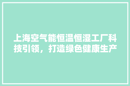 上海空气能恒温恒湿工厂科技引领，打造绿色健康生产环境 热水器