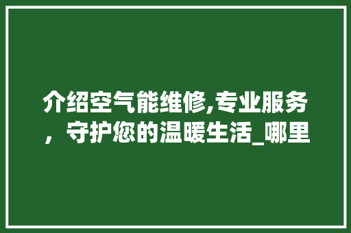 介绍空气能维修,专业服务，守护您的温暖生活_哪里可以维修空气能 介绍空气能维修,专业服务，守护您的温暖生活_哪里可以维修空气能 家电维护