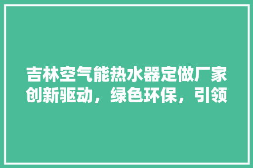吉林空气能热水器定做厂家创新驱动，绿色环保，引领行业新风尚 清洁保养