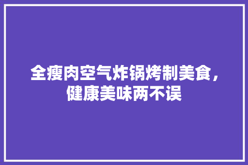 全瘦肉空气炸锅烤制美食，健康美味两不误 旧房改造