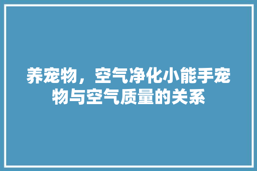养宠物，空气净化小能手宠物与空气质量的关系 冰箱