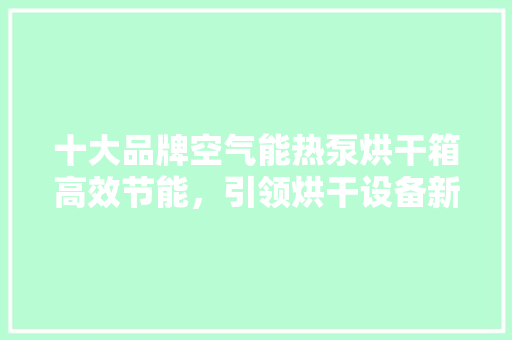 十大品牌空气能热泵烘干箱高效节能，引领烘干设备新潮流 清洁保养