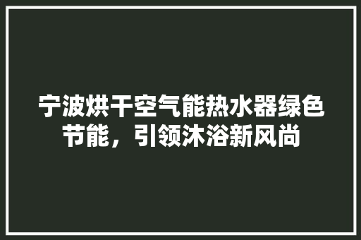 宁波烘干空气能热水器绿色节能，引领沐浴新风尚 空调