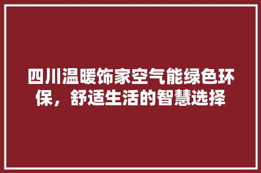 四川温暖饰家空气能绿色环保，舒适生活的智慧选择 翻新改色